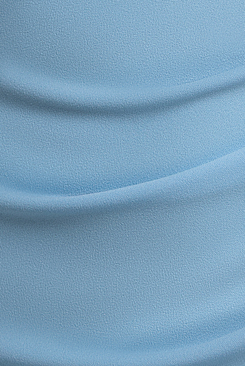 Satin Bow Bardot Sheath Maxi Dress - Ice Blue DR4999