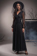 Long Sleeve Maxi Classic Witch Halloween Costume - Black by Goddiva