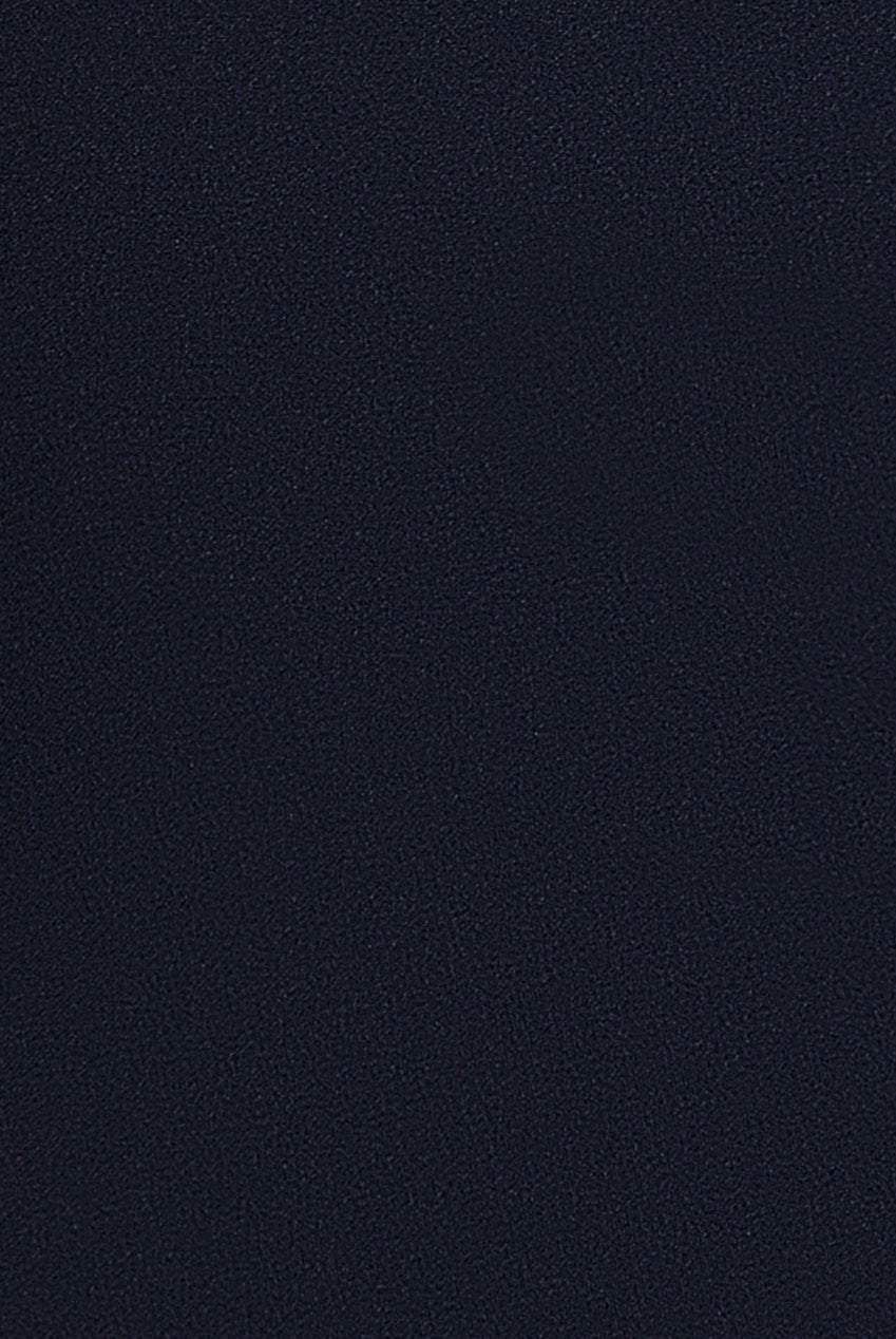 Satin Plunge Neck Bardot Scuba Maxi Dress - Navy Blue DR5040
