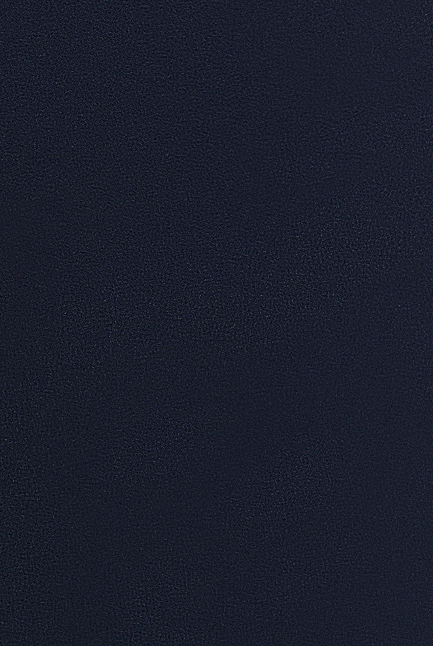 Satin Plunge Neck Bardot Scuba Maxi Dress - Navy Blue DR5040