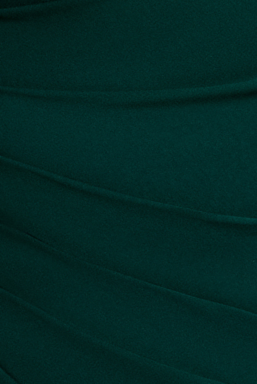 One Shoulder Cape Sleeve Maxi Dress - Emerald Green DR5041