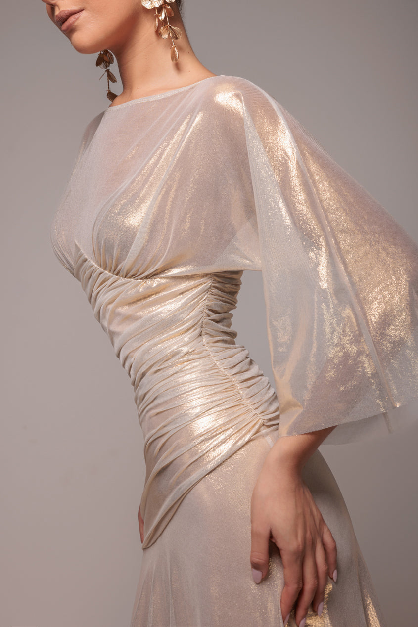 Pre-Order: Gravity Defying Naked Maxi Dress - Gold DR5051