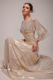 Gravity Defying Naked Maxi Dress - Gold by Goddiva