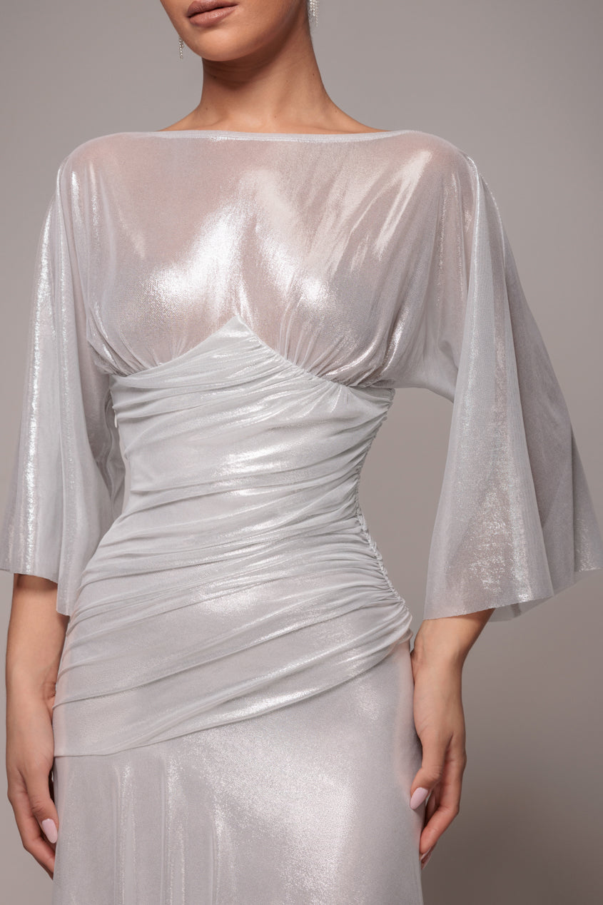 Pre-Order: Gravity Defying Naked Maxi Dress - Silver DR5051