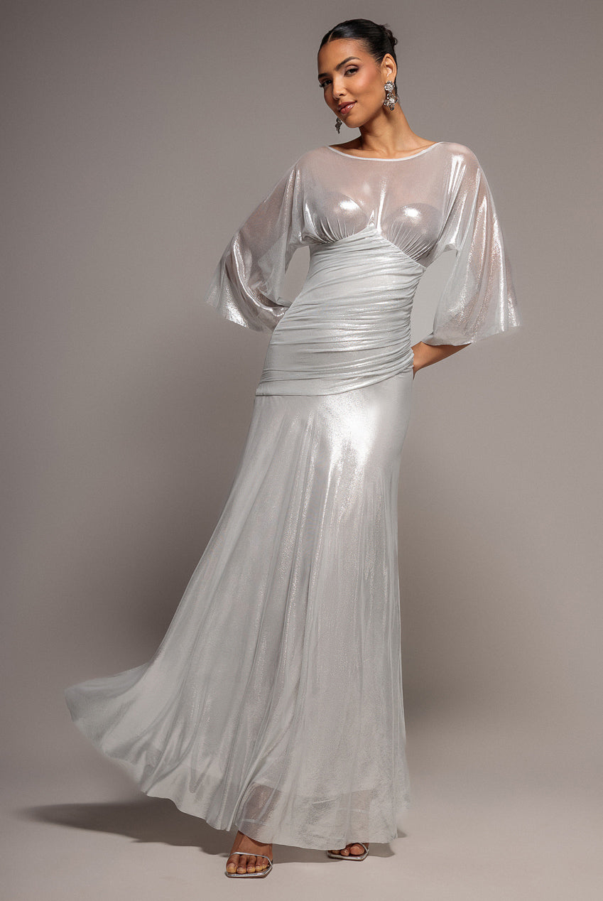 Gravity Defying Naked Maxi Dress - Silver DR5051