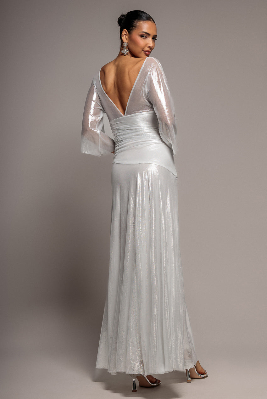 Gravity Defying Naked Maxi Dress - Silver DR5051