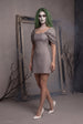 Striped A-line Mini Beetlejuice-Inspired Halloween Costume - Black White by Goddiva