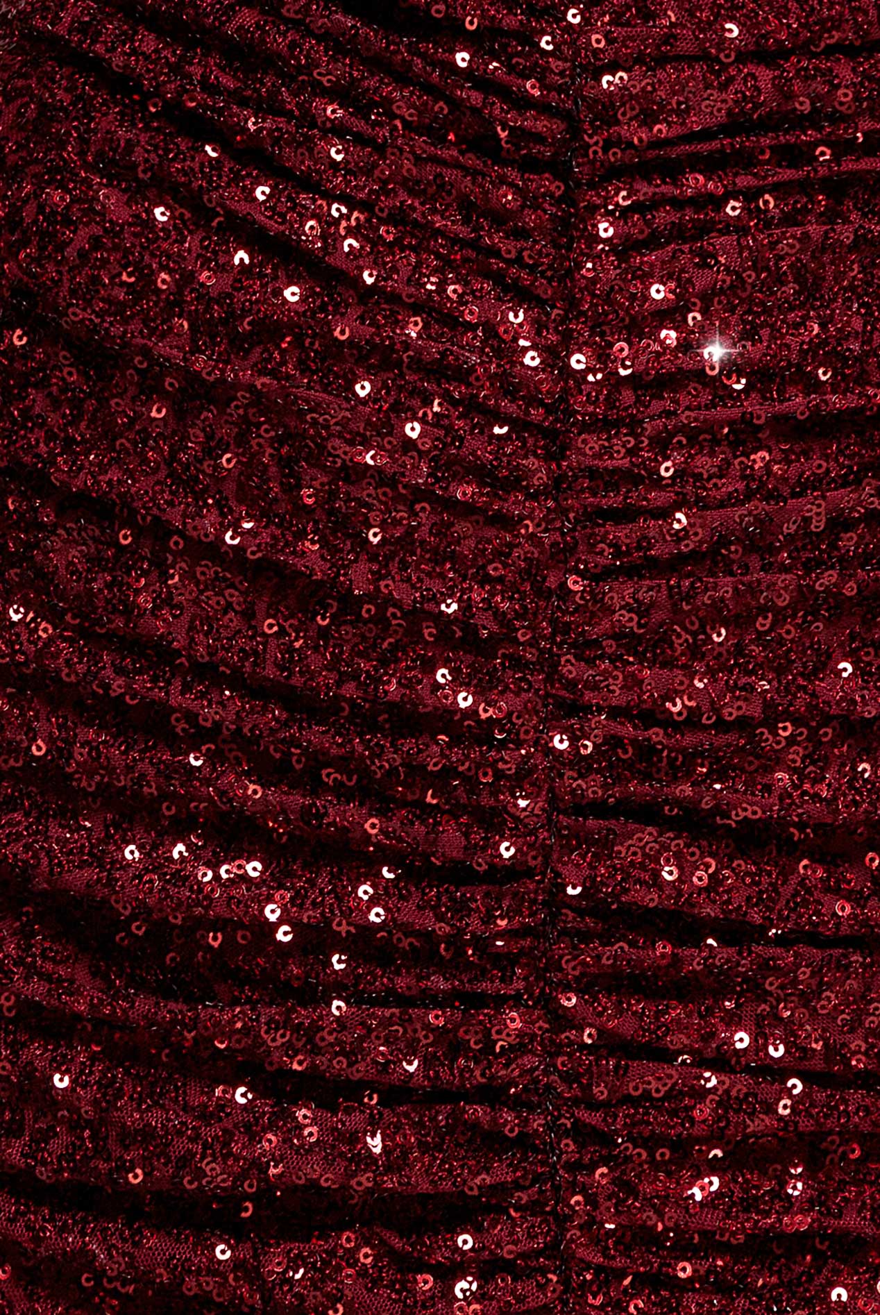 Front Gathered Sequin Wing Maxi Dress - Wine DR5054