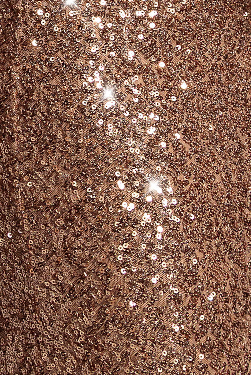 One Side Cape Sleeve Sequin Maxi Dress - Champagne DR5068