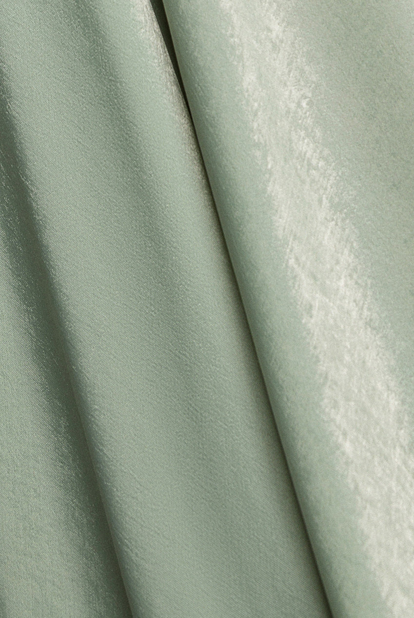Goddiva Scoop Neck Velvet Satin Cape Sleeve Maxi Dress - Sage Green DR5074