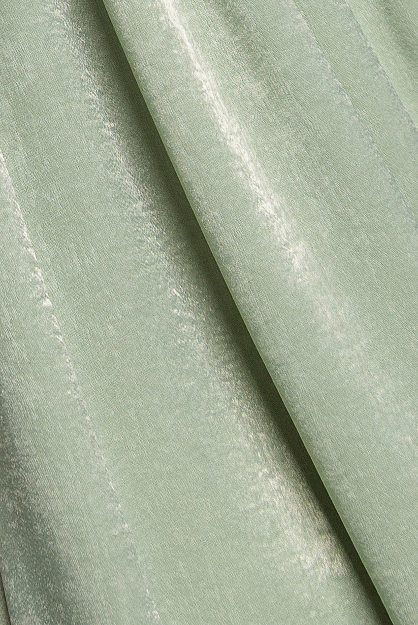 Off Shoulder Velvet Satin Wing Cape Maxi Dress - Sage Green DR5079