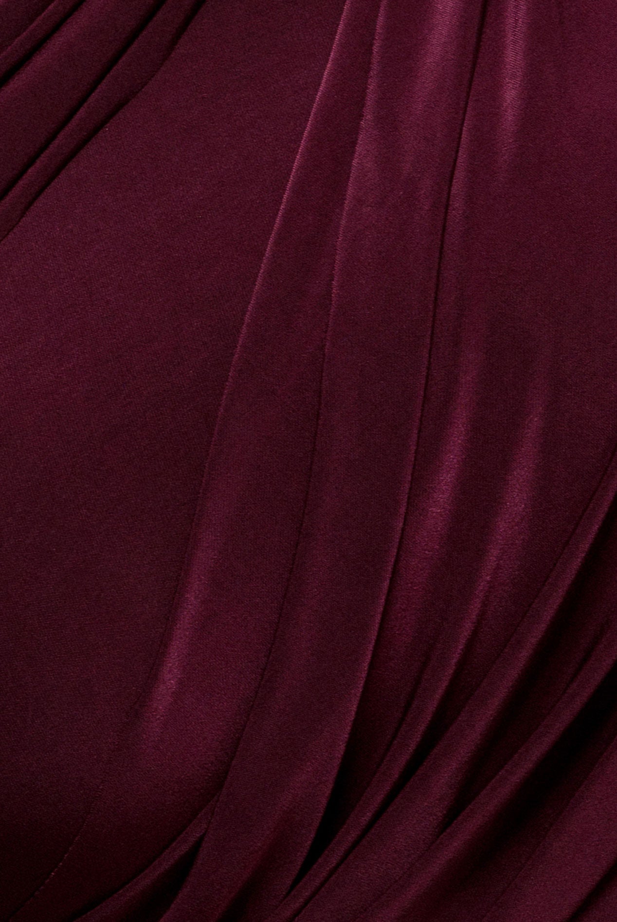 Off Shoulder Gathered Panel Soft Touch Maxi Dress - Plum DR5087