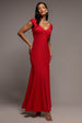 Capped Sleeve V Neck Pleated Fit & Flare Maxi Dress - Red by Goddiva