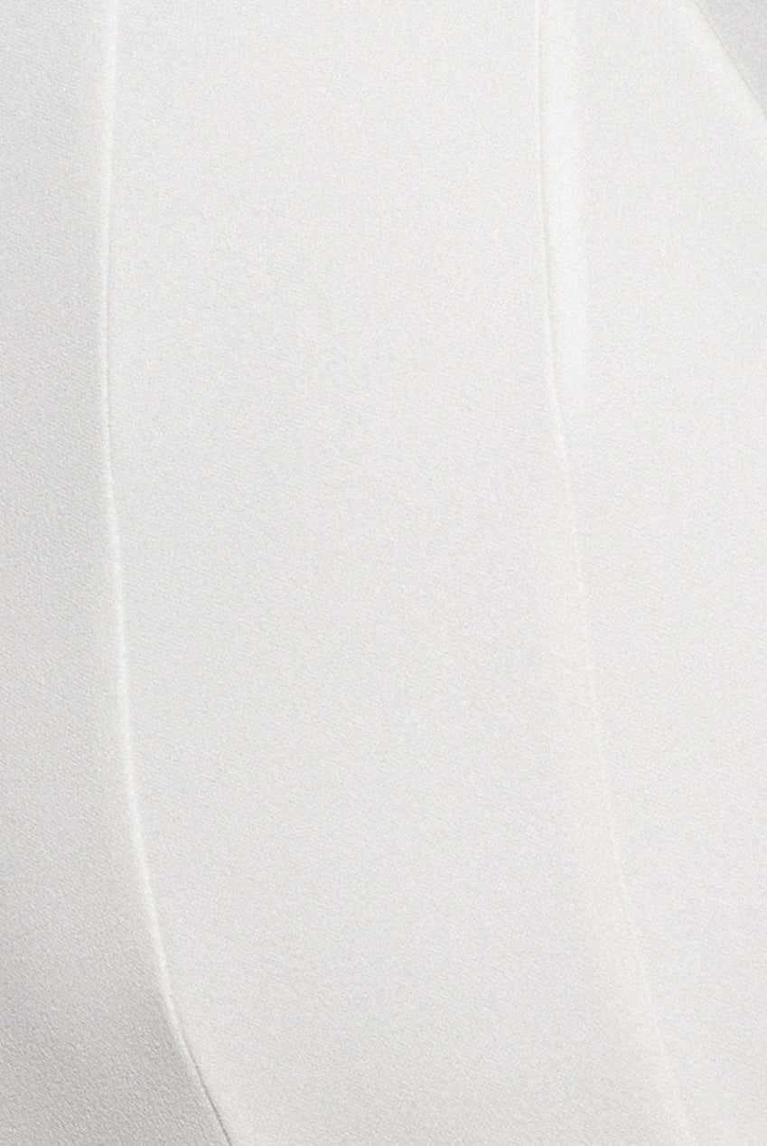 Halterneck Cowl Neck Backless Scuba Crepe Maxi Dress - White DR5148