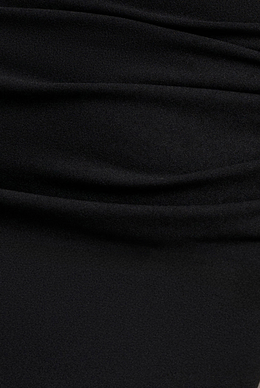 Off Shoulder Bardot Maxi Dress With  Split Cape Sleeves - Black DR5254