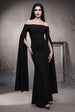 Long Cape Sleeve Maxi Morticia Addams -Inspired Halloween Costume - Black by Goddiva