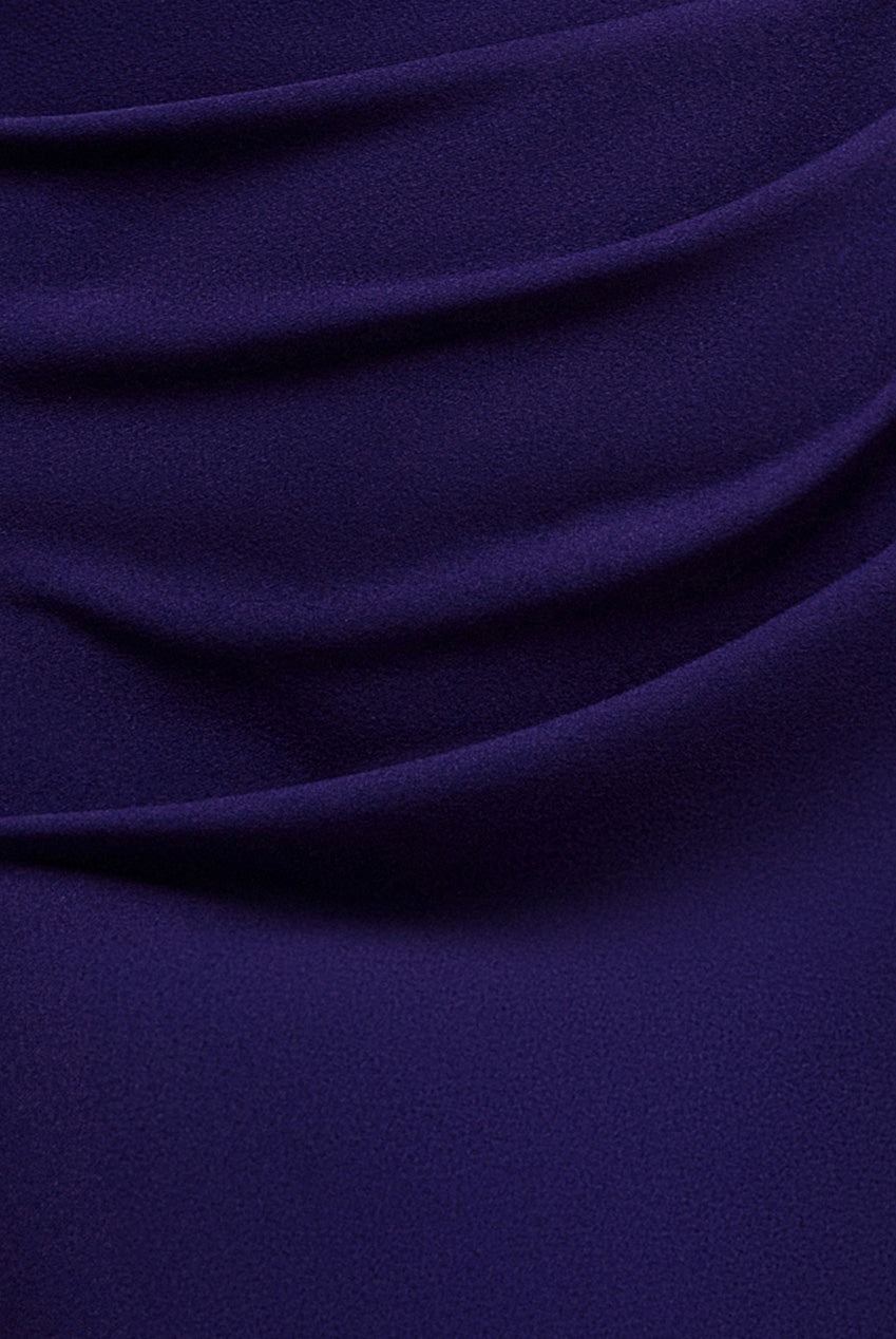 Off Shoulder Bardot Maxi Dress With  Split Cape Sleeves - Deep Purple DR5254