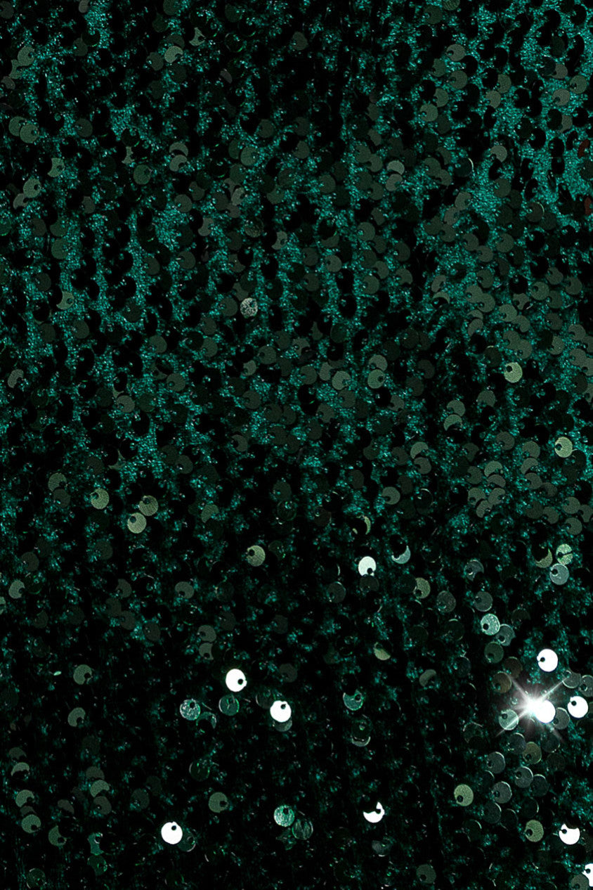 Wrap Velvet Sequin Maxi Dress - Emerald Green DR5256PLUS