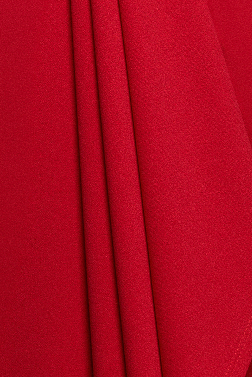 Front Wrap Asymmetric Hem Scuba Maxi Dress - Red DR5295