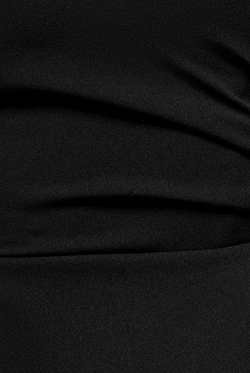 Cap Sleeve Sweetheart Peplum Scuba Maxi Dress - Black DR5302