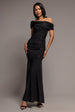 One Shoulder Fit And Flare Sequin Maxi Dress - Black Copper by Goddiva