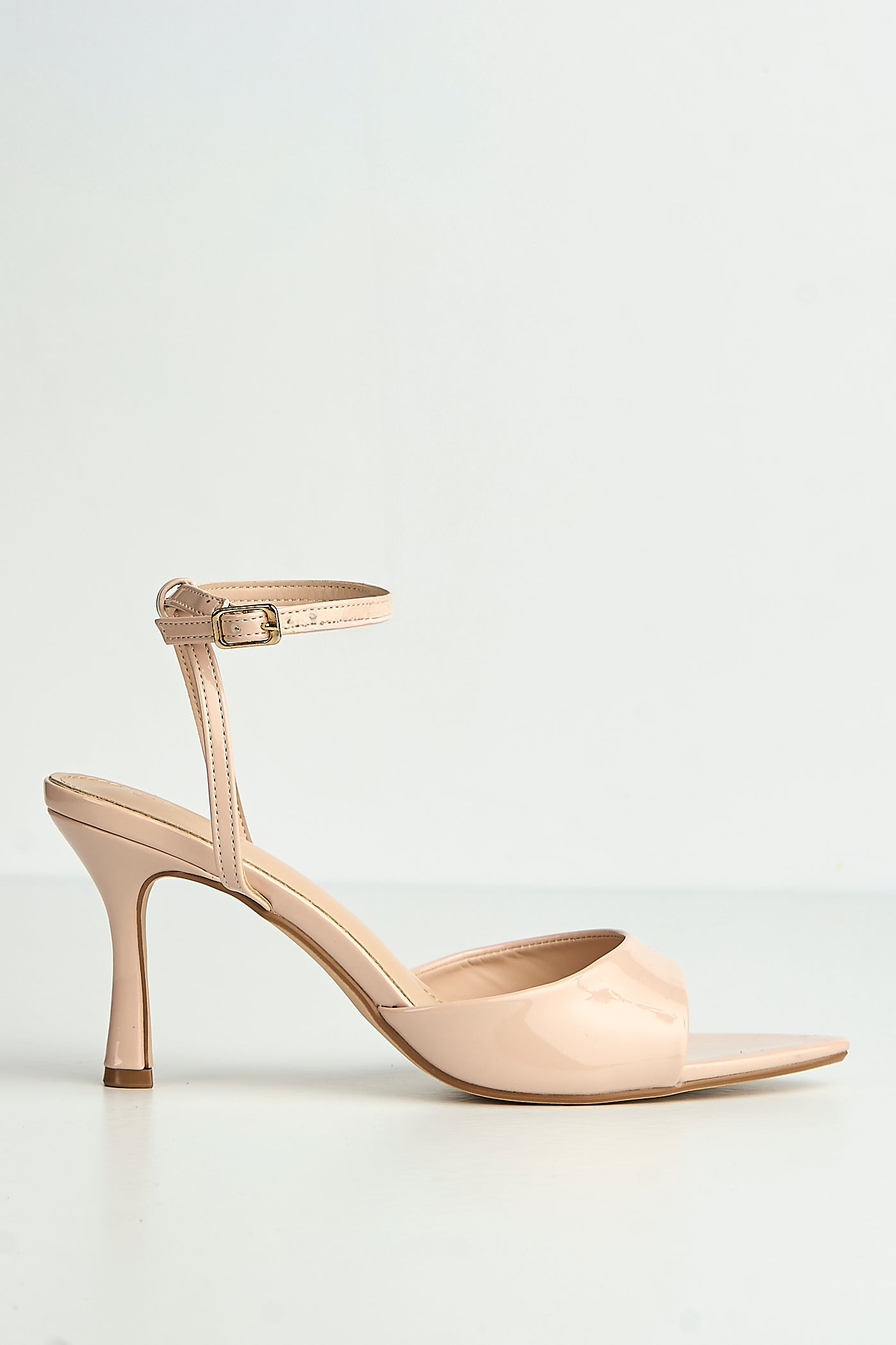 Marisol Pointed Toe Peeptoe Anklestrap Heeled Sandals In Nude LE129-17-NUD