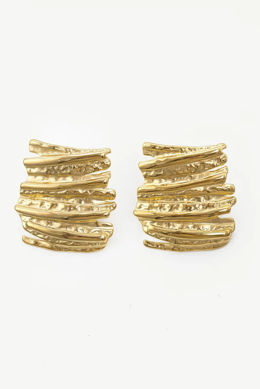 Rectangular Textured Stud Earrings E31