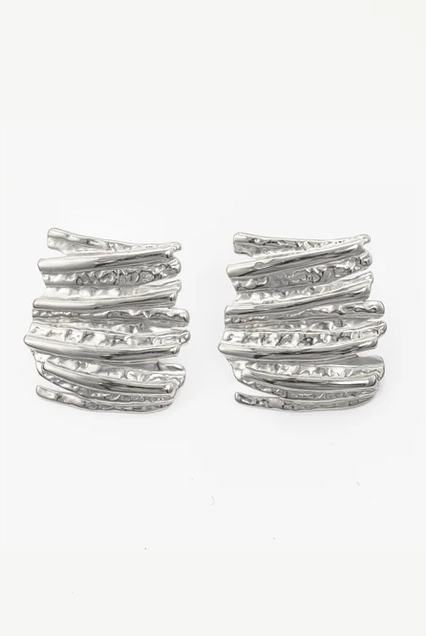 Rectangular Textured Stud Earrings E31