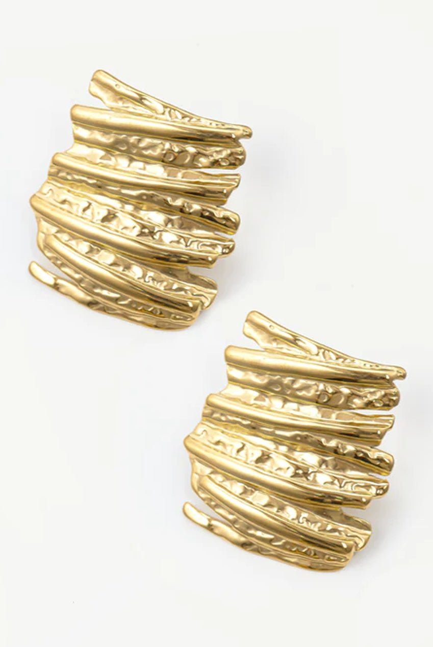 Rectangular Textured Stud Earrings E31