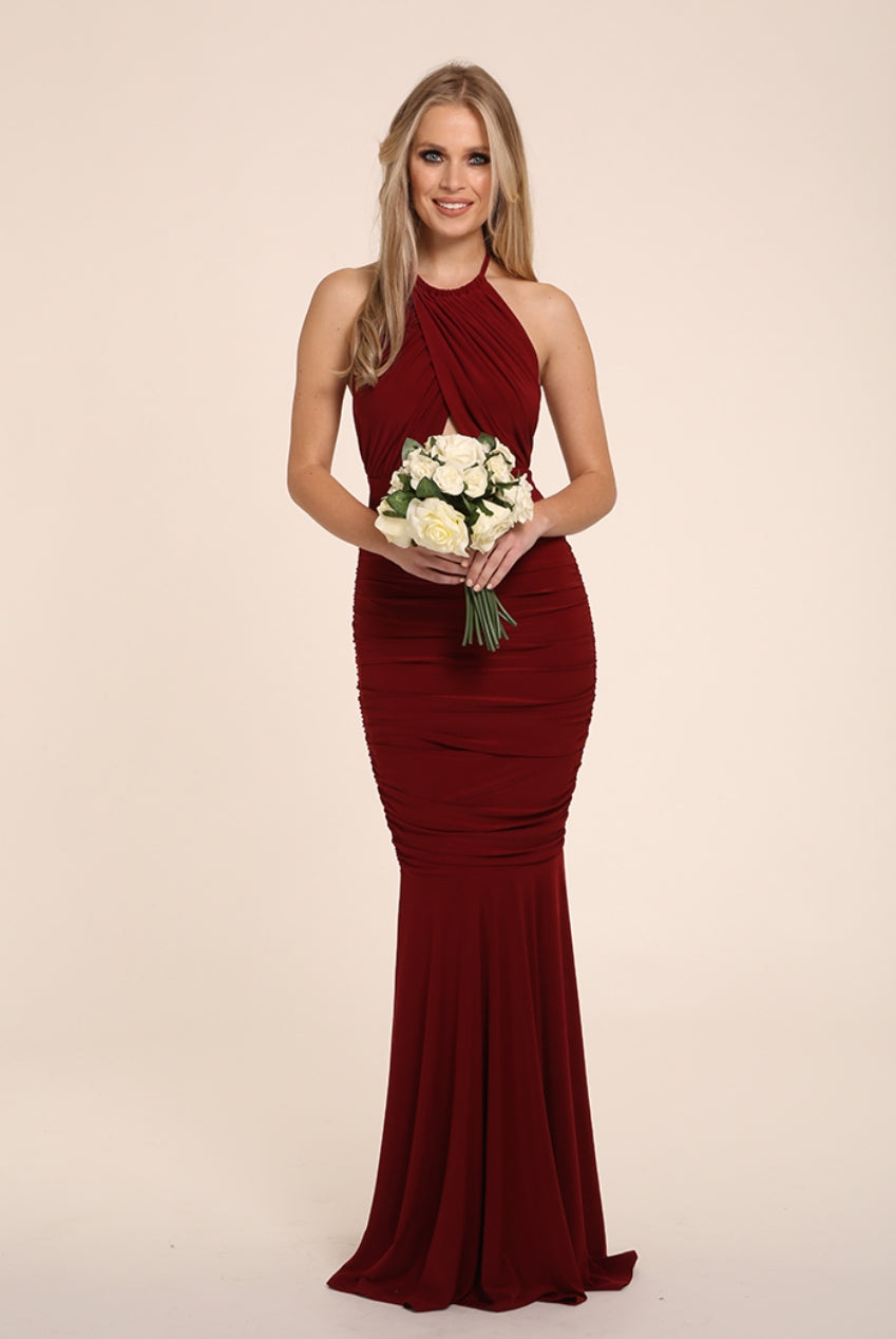 Erin Berry Halter Neck Backless Maxi Dress HG_ERIN_BERRY_MAXI
