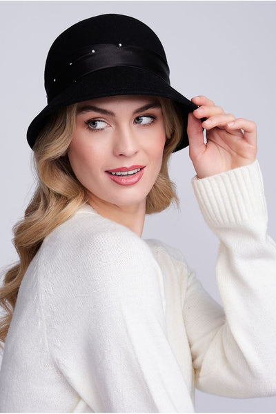 Black - Estelle Hat - Black by Pia Rossini
