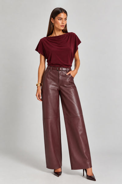 Berry - Finley Berry Batwing Top by Honor Gold