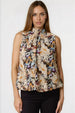 Black Floral High Neck Puffball Top by Aftershock London