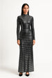 Metallic Sequin Full-Length Silhouette Fit Maxi Dress by Avinci