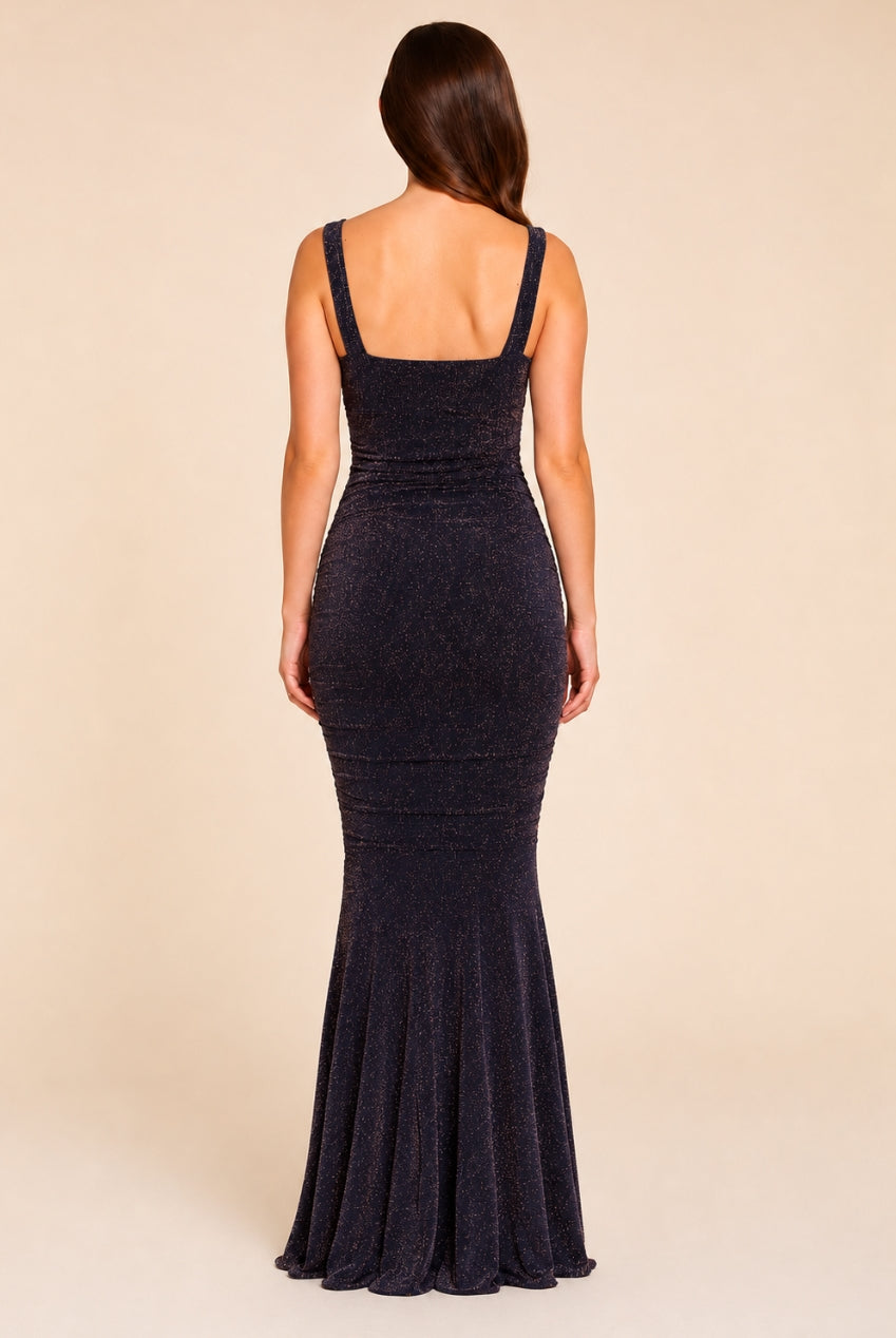 Gabriella Shimmer Navy Rose Gold Maxi Dress Gabriella Shimmer Navy Rose Gold Maxi Dress