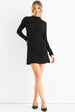 Black High Neck Stud Hot Fix Stretchy Mini Dress by Gini London