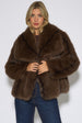 Coffee Ombre Lapel Faux Fur Jacket by Gini London