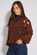 Rust Hollow Chunky Knit Cardigan by Gini London
