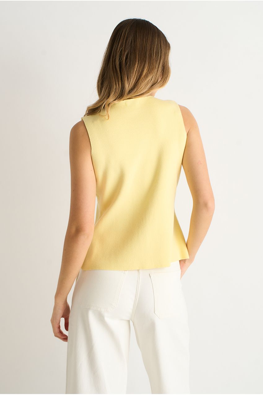 Lemon Button Front Compact Knit Waistcoat GL1784