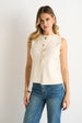 Off White Button Front Compact Knit Waistcoat by Gini London