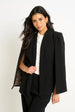 Black Tailored Cape With Leopard Print Lining by Gini London