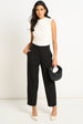 Black Ankle Grazer Cigarette Tailored Trousers by Gini London
