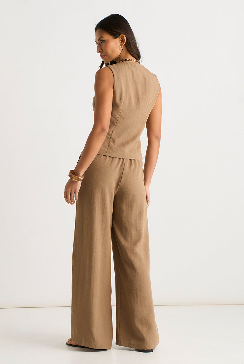 Camel Tailored Wide Leg Trousers GL2014B