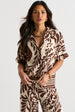 Chocolate Border Print Resort Shirt by Gini London