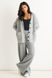 Grey Soft Knit Pull On Wide-Leg Trousers by Gini London