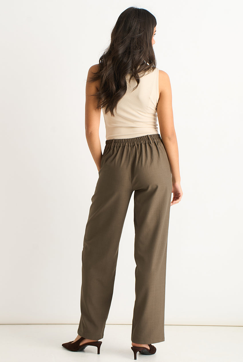 Olive Drawstring Tailored Trousers GL2097