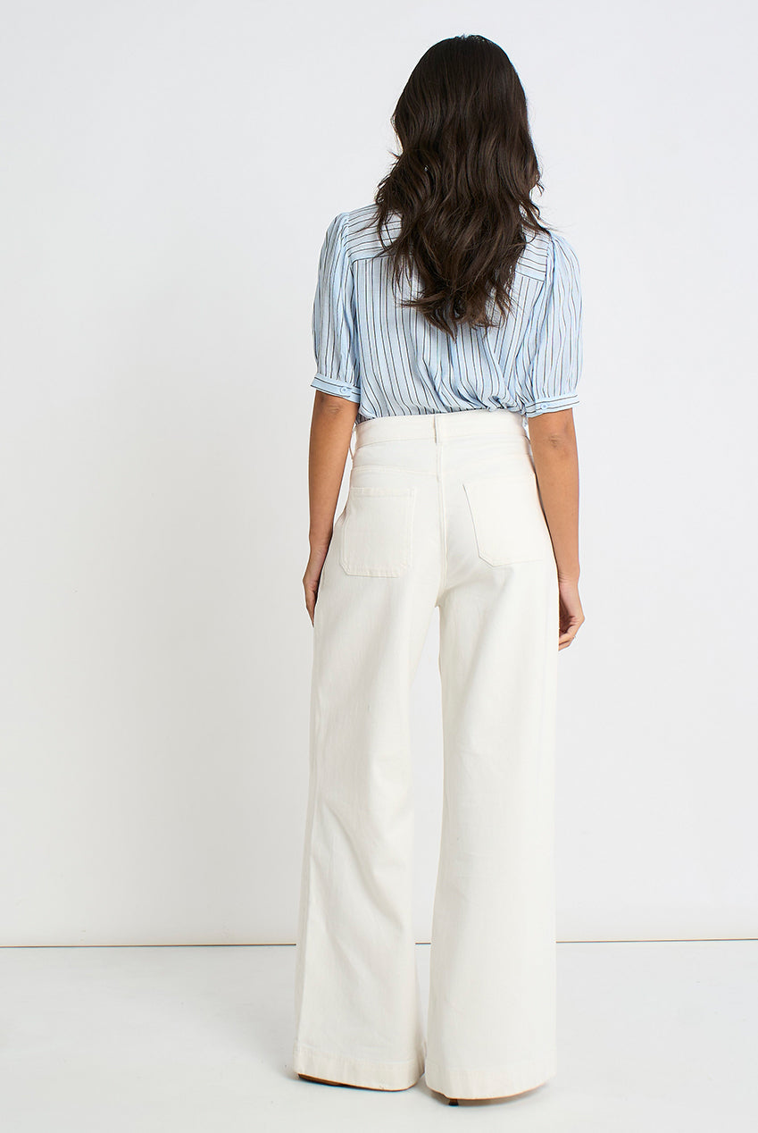 Off White Pleat Wide Leg Jean GL2124