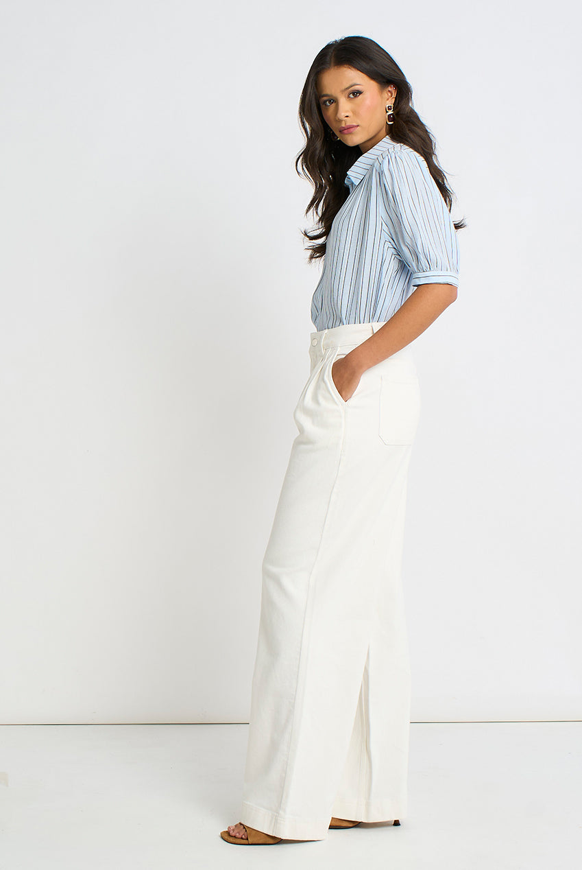 Off White Pleat Wide Leg Jean GL2124