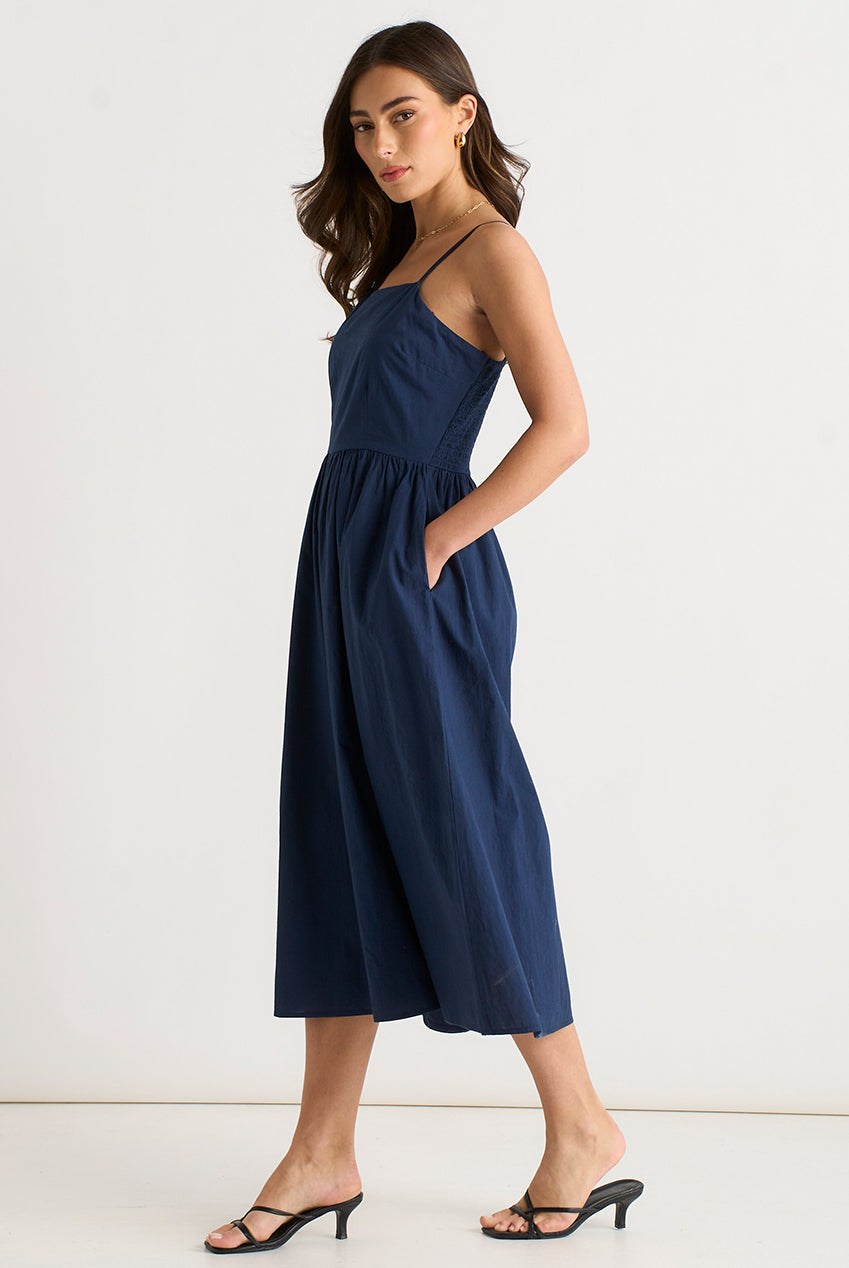 Navy Wide Leg Strappy Jumpsuit GL2141
