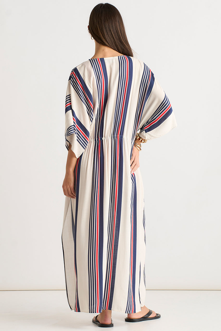 Multi Stripe Tie Detail Kimono Beachwear GL2160